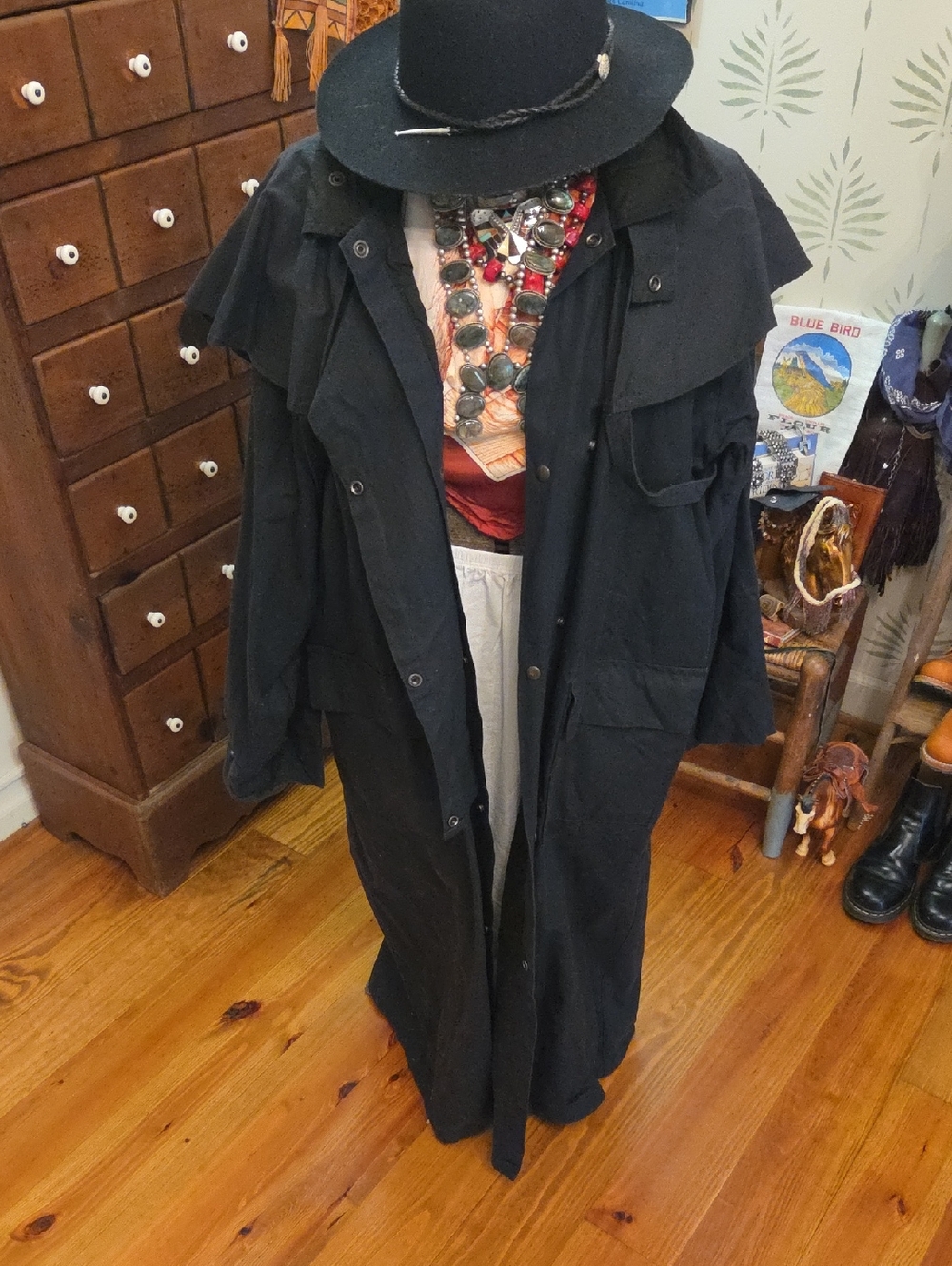 Black Long Sydney Oilskin Co Trench Coat - Unisex Classic XL
